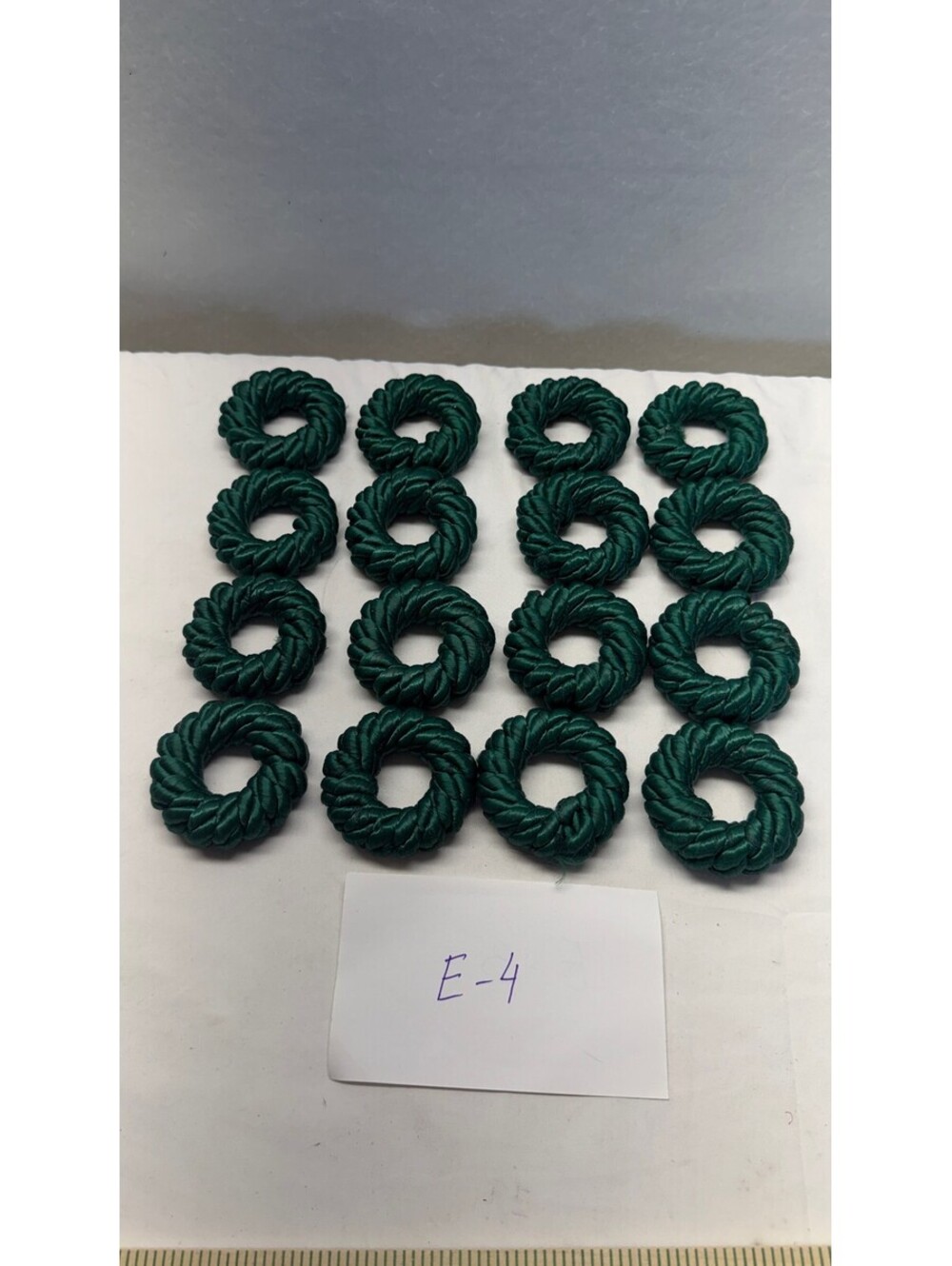 16pc Dark Green Braided Rope Napkin Rings Set Table Decor Storage E-4